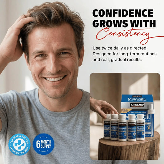 Kirkland Minoxidil 5% Hair Regrowth Solution for Men, 6-Month Supply