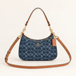 Coach Teri Shoulder Bag in Signature Denim, CAF82, with Vachetta Leather Trim