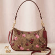 Coach Teri Shoulder Bag CY694 in Signature Canvas with Cherry Print