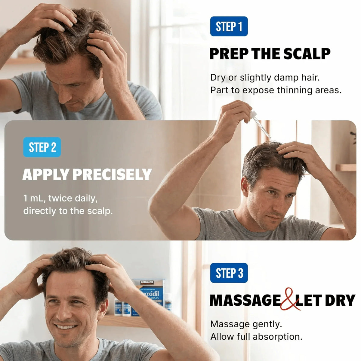 Kirkland Minoxidil 5% Hair Regrowth Solution for Men, 6-Month Supply