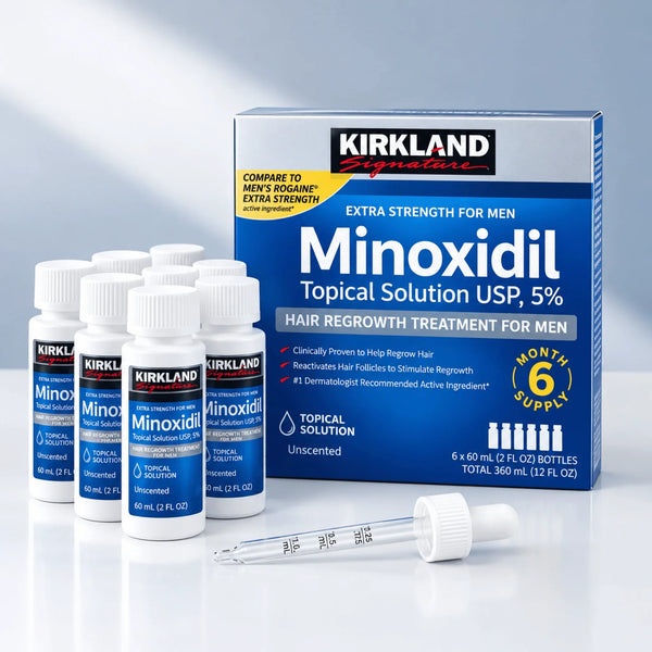 Kirkland Minoxidil 5% Hair Regrowth Solution for Men, 6-Month Supply