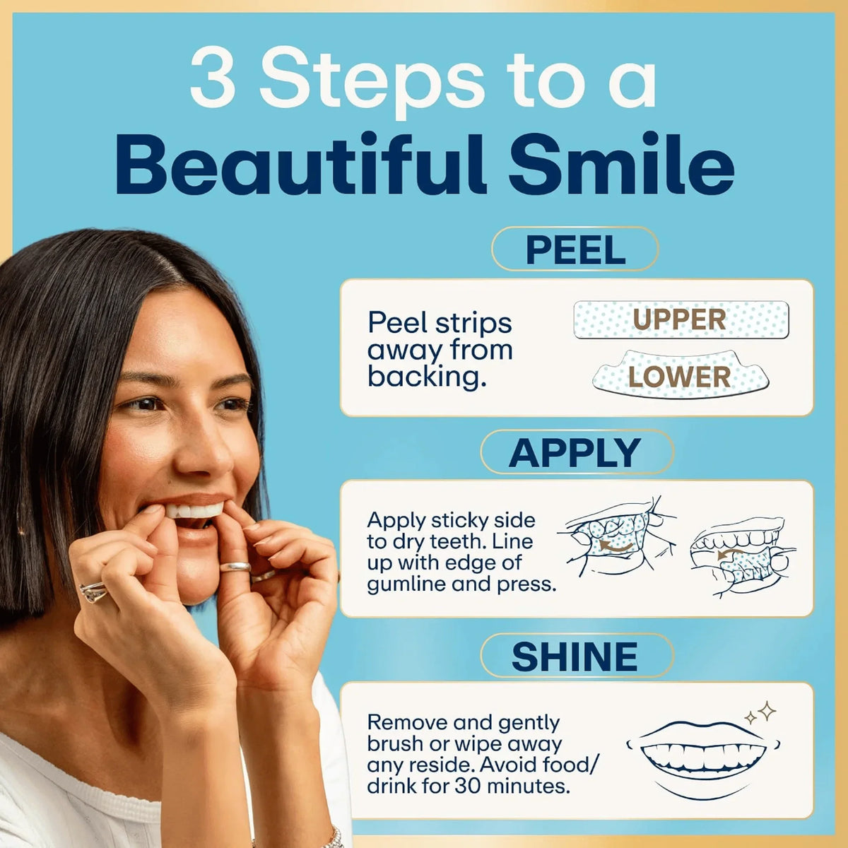 Lumineux Teeth Whitening Strips, Peroxide-Free, 21 Treatments